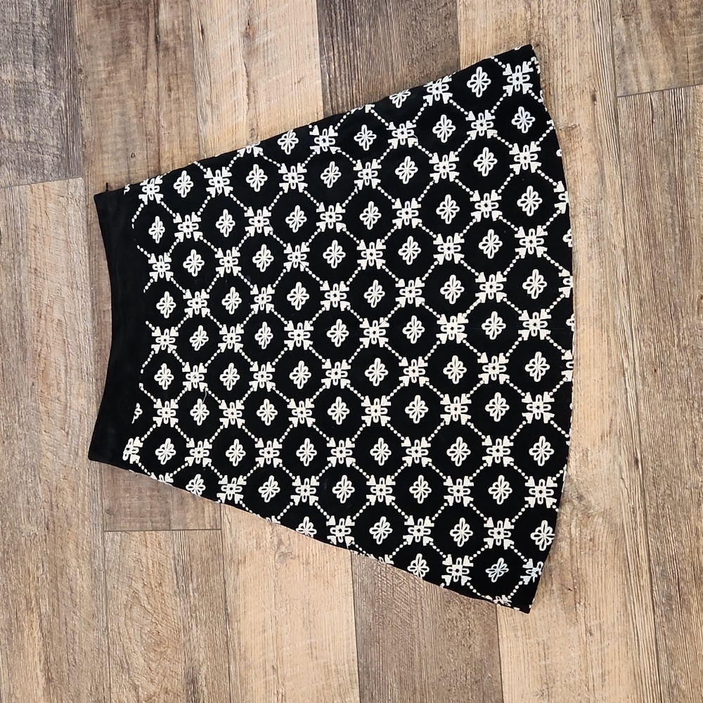 Wendy Hil Embroidered Suede Skirt